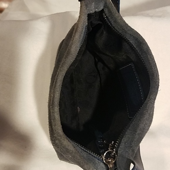 Coach Grey/Blue Suede Small Bag - Picture 5 of 6